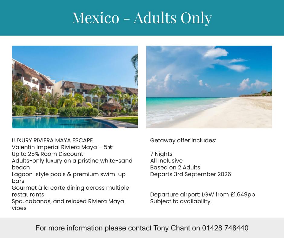 Mexico Holiday Special Offer from Travel Tony